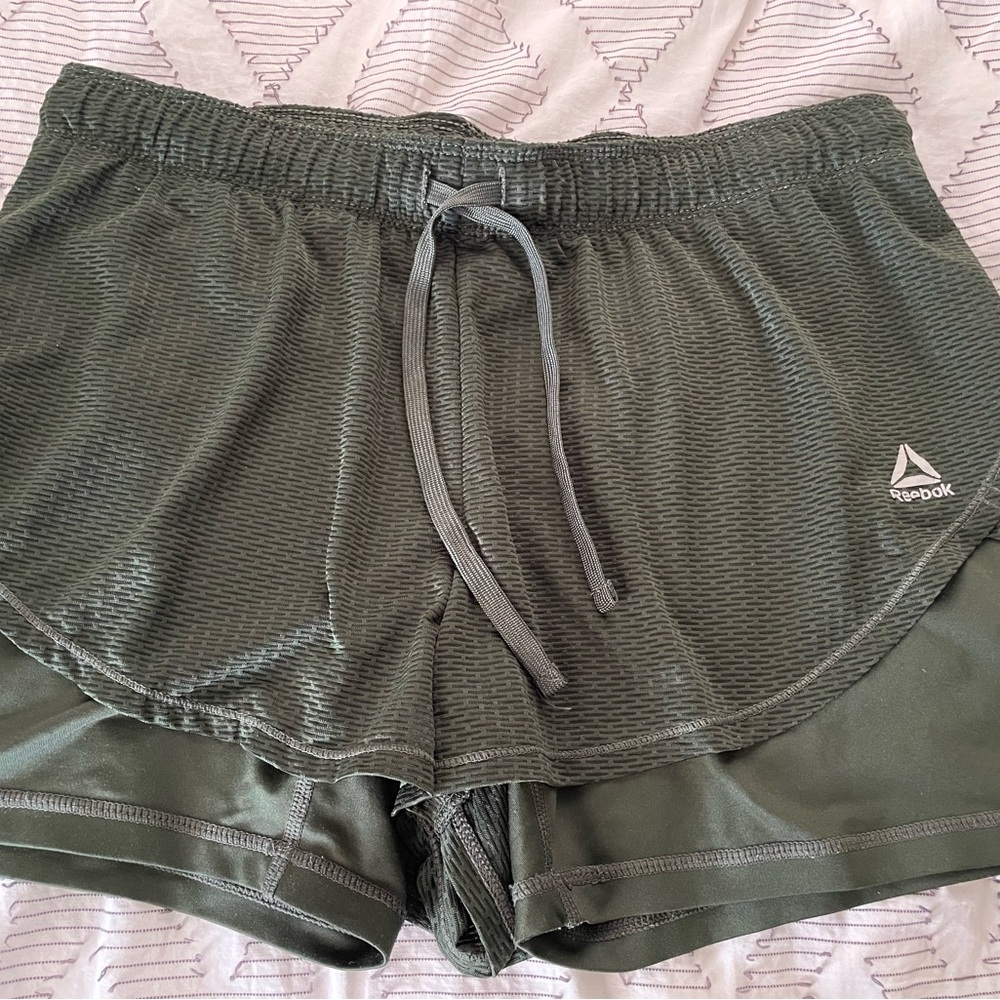 Reebok Olive Green Athletic Shorts